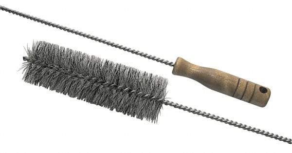 Schaefer Brush - 3" Diam, 6" Bristle Length, Boiler & Furnace Fiber Brush - Standard Wood Handle, 42" OAL - A1 Tooling