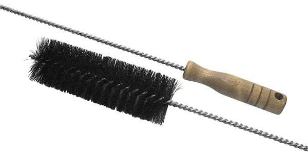 Schaefer Brush - 2" Diam, 6" Bristle Length, Boiler & Furnace Fiber & Hair Brush - Standard Wood Handle, 42" OAL - A1 Tooling