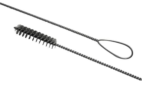 Schaefer Brush - 3/4" Diam, 4" Bristle Length, Boiler & Furnace Stainless Steel Brush - Wire Loop Handle, 42" OAL - A1 Tooling