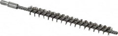 Schaefer Brush - 3" Brush Length, 5/16" Diam, Double Stem, Single Spiral Tube Brush - 4-1/2" Long, Stainless Steel, 8-32 Male Connection - A1 Tooling