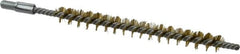 Schaefer Brush - 3" Brush Length, 5/16" Diam, Double Stem, Single Spiral Tube Brush - 4-1/2" Long, Brass, 8-32 Male Connection - A1 Tooling