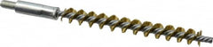 Schaefer Brush - 4" Brush Length, 7/16" Diam, Double Stem, Single Spiral Tube Brush - 6-1/4" Long, Brass, 1/4-28 Male Connection - A1 Tooling