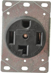 Cooper Wiring Devices - 125/250 VAC, 30 Amp, 14-30R NEMA Configuration, Black, Specification Grade, Ungrounded Single Receptacle - 1 Phase, 3 Poles, 3 Wire, Flush Mount, Corrosion Resistant - A1 Tooling