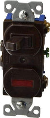 Cooper Wiring Devices - 1 Pole, 120 VAC, 15 Amp, Flush Mounted, Combination Switch with Pilot Light - NonNEMA Configuration, 1 Switch, Back Side Wiring, cULus Listed, RoHS Compliant Standard - A1 Tooling