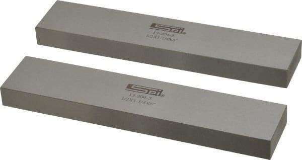 SPI - 6" Long x 1-1/4" High x 1/2" Thick, Steel Parallel - 0.0003" & 0.002" Parallelism, Sold as Matched Pair - A1 Tooling