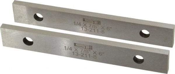 SPI - 6" Long x 7/8" High x 1/4" Thick, Steel Parallel - 0.0003" & 0.002" Parallelism, Sold as Matched Pair - A1 Tooling