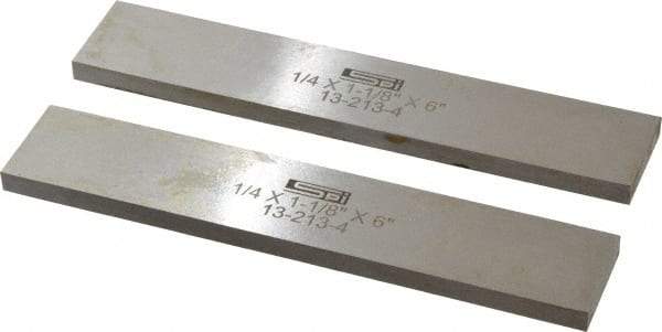 SPI - 6" Long x 1-1/8" High x 1/4" Thick, Steel Parallel - 0.0003" & 0.002" Parallelism, Sold as Matched Pair - A1 Tooling