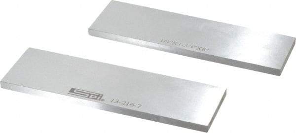 SPI - 6" Long x 1-3/4" High x 1/4" Thick, Steel Parallel - 0.0003" & 0.002" Parallelism, Sold as Matched Pair - A1 Tooling