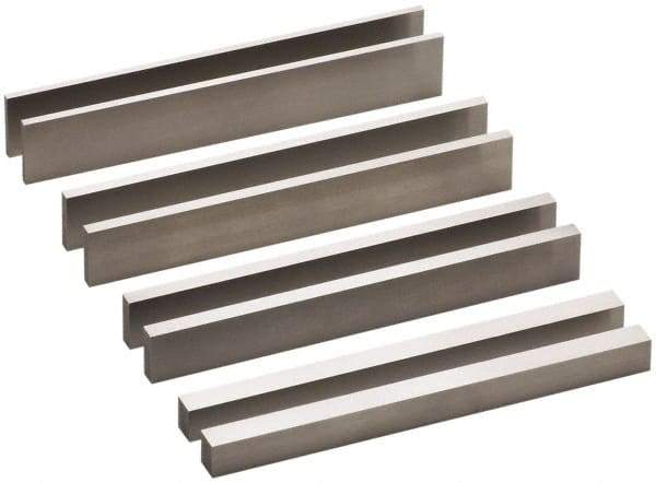 SPI - 8 Piece, 6 Inch Long Steel Parallel Set - 3/4 to 1-3/16 Inch High, 1/8 to 3/8 Inch Thick, 52-58 RC Hardness, Sold as 4 Pair - A1 Tooling