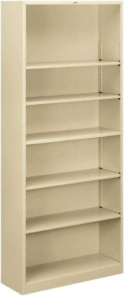 Hon - 6 Shelf, 81-1/8" High x 34-1/2" Wide Bookcase - 12-5/8" Deep, Steel, Putty - A1 Tooling