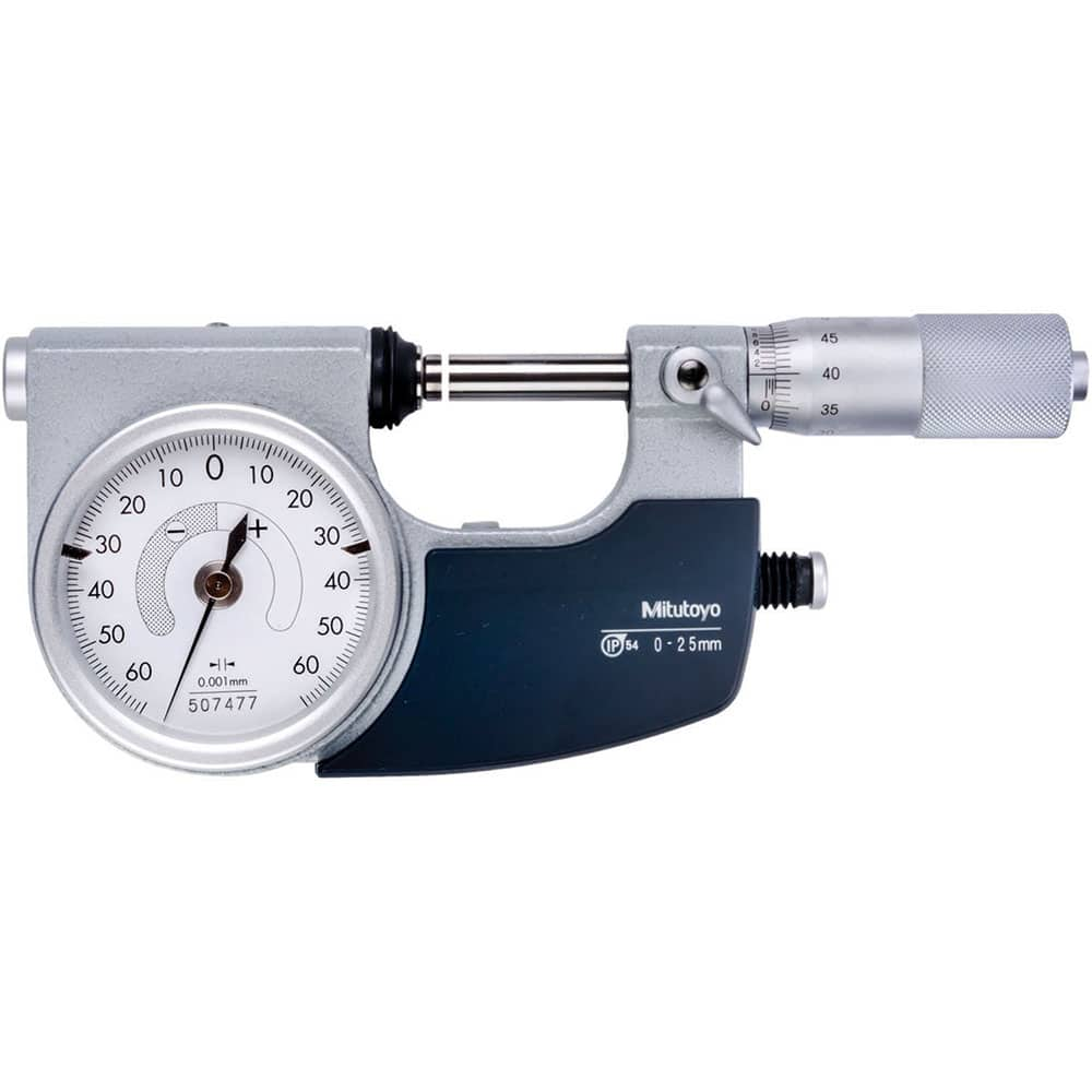 Mitutoyo - Mechanical Micrometer Heads; Minimum Measurement (Inch): 0 ; Minimum Measurement (Decimal Inch): 0 ; Minimum Measurement (mm): 0 ; Maximum Measurement (mm): 25 ; Digital Counter: No ; Spindle Length (mm): 42.00 - Exact Industrial Supply