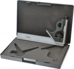 SPI - 2 Piece, 6" Combination Square Set - 1/16, 1/32, 1/64 & 1/8" (4R) Graduation, Hardened Steel Blade, Cast Iron Square Head - A1 Tooling