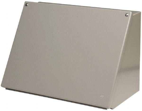 Cooper B-Line - Steel Standard Enclosure Hinge Sloped Cover - NEMA 12, 13, 16" Wide x 12" High x 9-5/32" Deep, Dirt-tight & Dust-tight - A1 Tooling