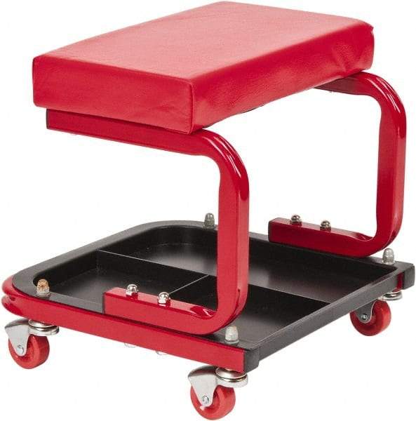 Value Collection - 260 Lb Capacity, 4 Wheel Creeper Seat with Tray - Steel, 14" High x 14 Wide - A1 Tooling