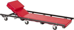 Value Collection - 330 Lb Capacity, 6 Wheel Creeper with Adjustable Headrest - Steel, 40" Long x 4.55" High x 16" Wide - A1 Tooling