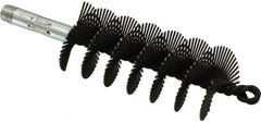 Schaefer Brush - 4-1/2" Scraper Length, 2" Diam, Flat Wire Single Spiral Flue Scraper - 7-3/4" Long, Tempered Steel Wire, 1/4" NPSM Male Connection - A1 Tooling