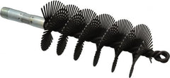 Schaefer Brush - 4-1/2" Scraper Length, 2-1/4" Diam, Flat Wire Single Spiral Flue Scraper - 7-3/4" Long, Tempered Steel Wire, 1/4" NPSM Male Connection - A1 Tooling