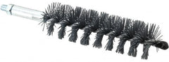 Schaefer Brush - 4" Brush Length, 1-1/4" Diam, Single Stem, Single Spiral Tube Brush - 6-1/4" Long, Silicone Carbide Impregnated Nylon, 1/4-28 Male Connection - A1 Tooling