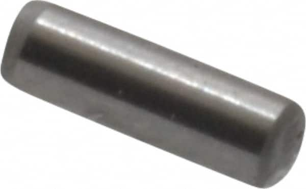 Made in USA - 1/16" Diam x 3/16" Pin Length Grade 8 Alloy Steel Standard Dowel Pin - Bright Finish, 1 Beveled & 1 Rounded End - A1 Tooling