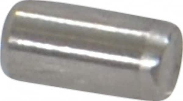 Made in USA - 3/32" Diam x 3/16" Pin Length Grade 8 Alloy Steel Standard Dowel Pin - Bright Finish, 1 Beveled & 1 Rounded End - A1 Tooling