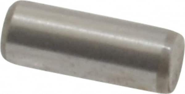 Made in USA - 3/32" Diam x 1/4" Pin Length Grade 8 Alloy Steel Standard Dowel Pin - Bright Finish, 1 Beveled & 1 Rounded End - A1 Tooling