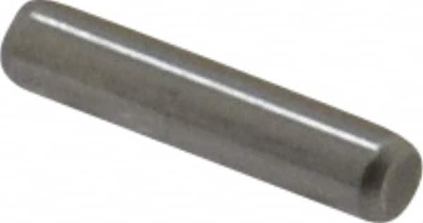 Made in USA - 3/32" Diam x 7/16" Pin Length Grade 8 Alloy Steel Standard Dowel Pin - Bright Finish, 1 Beveled & 1 Rounded End - A1 Tooling