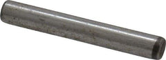 Made in USA - 1/8" Diam x 7/8" Pin Length Grade 8 Alloy Steel Standard Dowel Pin - Bright Finish, C 47-58 & C 60 (Surface) Hardness, 1,840 Lb (Single Shear), 3,680 Lb (Double Shear) Breaking Strength, 1 Beveled & 1 Rounded End - A1 Tooling