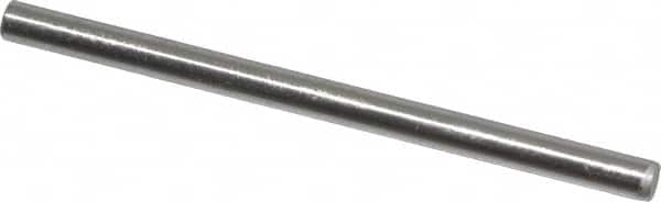 Made in USA - 1/8" Diam x 2" Pin Length Grade 8 Alloy Steel Standard Dowel Pin - Bright Finish, C 47-58 & C 60 (Surface) Hardness, 1,840 Lb (Single Shear), 3,680 Lb (Double Shear) Breaking Strength, 1 Beveled & 1 Rounded End - A1 Tooling