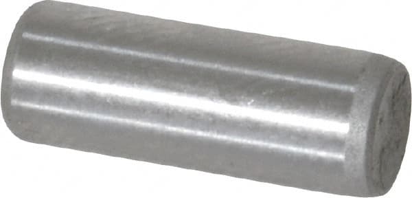 Made in USA - 3/16" Diam x 1/2" Pin Length Grade 8 Alloy Steel Standard Dowel Pin - Bright Finish, C 47-58 & C 60 (Surface) Hardness, 4,150 Lb (Single Shear), 8,300 Lb (Double Shear) Breaking Strength, 1 Beveled & 1 Rounded End - A1 Tooling