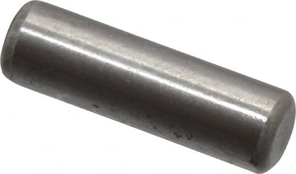 Made in USA - 3/16" Diam x 5/8" Pin Length Grade 8 Alloy Steel Standard Dowel Pin - Bright Finish, C 47-58 & C 60 (Surface) Hardness, 4,150 Lb (Single Shear), 8,300 Lb (Double Shear) Breaking Strength, 1 Beveled & 1 Rounded End - A1 Tooling