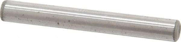 Made in USA - 3/16" Diam x 1-1/2" Pin Length Grade 8 Alloy Steel Standard Dowel Pin - Bright Finish, C 47-58 & C 60 (Surface) Hardness, 4,150 Lb (Single Shear), 8,300 Lb (Double Shear) Breaking Strength, 1 Beveled & 1 Rounded End - A1 Tooling