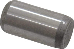 Made in USA - 1/4" Diam x 1/2" Pin Length Grade 8 Alloy Steel Standard Dowel Pin - Bright Finish, C 47-58 & C 60 (Surface) Hardness, 14,720 Lb (Double Shear), 7,360 Lb (Single Shear) Breaking Strength, 1 Beveled & 1 Rounded End - A1 Tooling