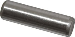 Made in USA - 1/4" Diam x 7/8" Pin Length Grade 8 Alloy Steel Standard Dowel Pin - Bright Finish, C 47-58 & C 60 (Surface) Hardness, 14,720 Lb (Double Shear), 7,360 Lb (Single Shear) Breaking Strength, 1 Beveled & 1 Rounded End - A1 Tooling