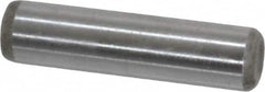 Made in USA - 1/4" Diam x 1" Pin Length Grade 8 Alloy Steel Standard Dowel Pin - Bright Finish, C 47-58 & C 60 (Surface) Hardness, 14,720 Lb (Double Shear), 7,360 Lb (Single Shear) Breaking Strength, 1 Beveled & 1 Rounded End - A1 Tooling