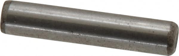 Made in USA - 1/4" Diam x 1-1/4" Pin Length Grade 8 Alloy Steel Standard Dowel Pin - Bright Finish, C 47-58 & C 60 (Surface) Hardness, 14,720 Lb (Double Shear), 7,360 Lb (Single Shear) Breaking Strength, 1 Beveled & 1 Rounded End - A1 Tooling