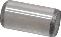 Made in USA - 3/8" Diam x 3/4" Pin Length Grade 8 Alloy Steel Standard Dowel Pin - Bright Finish, C 47-58 & C 60 (Surface) Hardness, 16,550 Lb (Single Shear), 33,100 Lb (Double Shear) Breaking Strength, 1 Beveled & 1 Rounded End - A1 Tooling