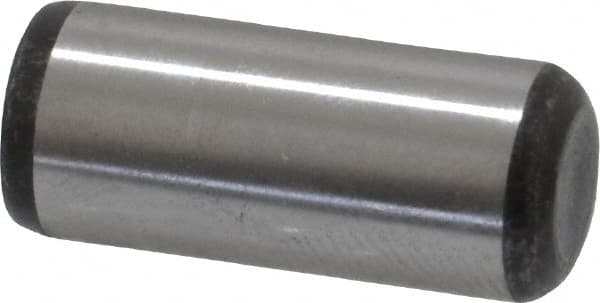 Made in USA - 3/8" Diam x 7/8" Pin Length Grade 8 Alloy Steel Standard Dowel Pin - Bright Finish, C 47-58 & C 60 (Surface) Hardness, 16,550 Lb (Single Shear), 33,100 Lb (Double Shear) Breaking Strength, 1 Beveled & 1 Rounded End - A1 Tooling