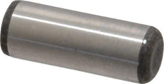 Made in USA - 3/8" Diam x 1" Pin Length Grade 8 Alloy Steel Standard Dowel Pin - Bright Finish, C 47-58 & C 60 (Surface) Hardness, 16,550 Lb (Single Shear), 33,100 Lb (Double Shear) Breaking Strength, 1 Beveled & 1 Rounded End - A1 Tooling