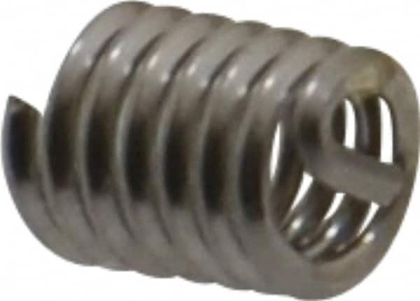 Recoil - #4-40 UNC, 0.224" OAL, Free Running Helical Insert - 6-3/4 Free Coils, Tanged, Stainless Steel, Bright Finish, 2D Insert Length - Exact Industrial Supply