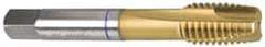 Guhring - 9/16-12 UNC, 4 Flute, TiN Finish, Powdered Metal Spiral Point Tap - Plug Chamfer, Right Hand Thread, 3-19/32" OAL, 0.429" Shank Diam, 3B Class of Fit, Series 3997 - Exact Industrial Supply