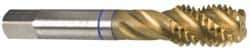 Guhring - 9/16-18 UNF 4 Flute 3B Modified Bottoming Spiral Flute Tap - Powdered Metal, TiN Finish, 3-19/32" OAL, Right Hand Flute, Right Hand Thread, Series 3999 - Exact Industrial Supply