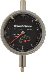 TESA Brown & Sharpe - 0.2" Range, 0-5-0 Dial Reading, 0.0001" Graduation Dial Drop Indicator - 2-1/4" Dial, 0.01" Range per Revolution, Revolution Counter - A1 Tooling