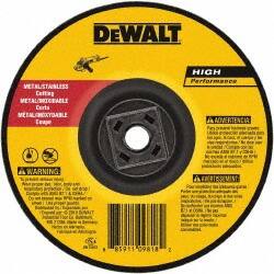 DeWALT - 60 Grit, 5" Wheel Diam, Type 27 Depressed Center Wheel - Aluminum Oxide, Resinoid Bond, 12,200 Max RPM - A1 Tooling