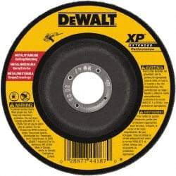 DeWALT - 24 Grit, 6" Wheel Diam, 3/32" Wheel Thickness, Type 27 Depressed Center Wheel - Zirconia Alumina, Resinoid Bond, 10,100 Max RPM - A1 Tooling