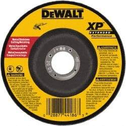 DeWALT - 24 Grit, 4" Wheel Diam, 3/32" Wheel Thickness, 5/8" Arbor Hole, Type 27 Depressed Center Wheel - Zirconia Alumina, Resinoid Bond, 15,200 Max RPM - A1 Tooling