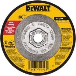 DeWALT - 24 Grit, 6" Wheel Diam, 3/32" Wheel Thickness, Type 27 Depressed Center Wheel - Aluminum Oxide, Resinoid Bond, 10,100 Max RPM - A1 Tooling