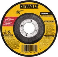 DeWALT - 24 Grit, 9" Wheel Diam, 3/32" Wheel Thickness, 7/8" Arbor Hole, Type 27 Depressed Center Wheel - Aluminum Oxide, Resinoid Bond, 6,600 Max RPM - A1 Tooling