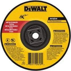 DeWALT - 60 Grit, 7" Wheel Diam, Type 27 Depressed Center Wheel - Aluminum Oxide, Resinoid Bond, 8,700 Max RPM - A1 Tooling