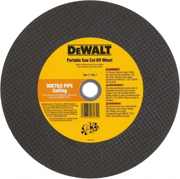 DeWALT - 12" 24 Grit Aluminum Oxide Cutoff Wheel - 1/8" Thick, 1" Arbor, 6,400 Max RPM, Use with Gas Powered Saws - A1 Tooling