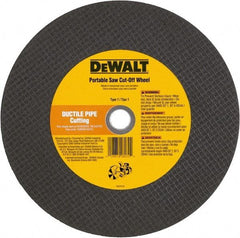 DeWALT - 12" 24 Grit Aluminum Oxide Cutoff Wheel - 1/8" Thick, 20mm Arbor, 6,400 Max RPM, Use with Gas Powered Saws - A1 Tooling